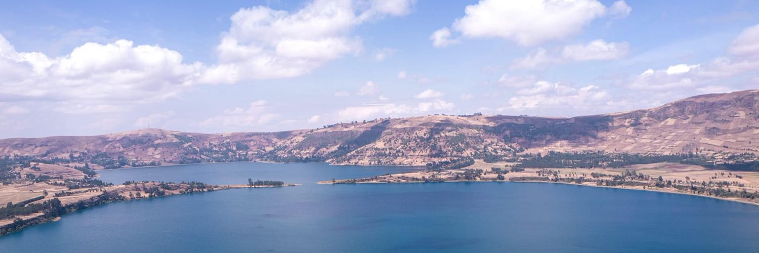 Lake and highland landscape in Ethiopia